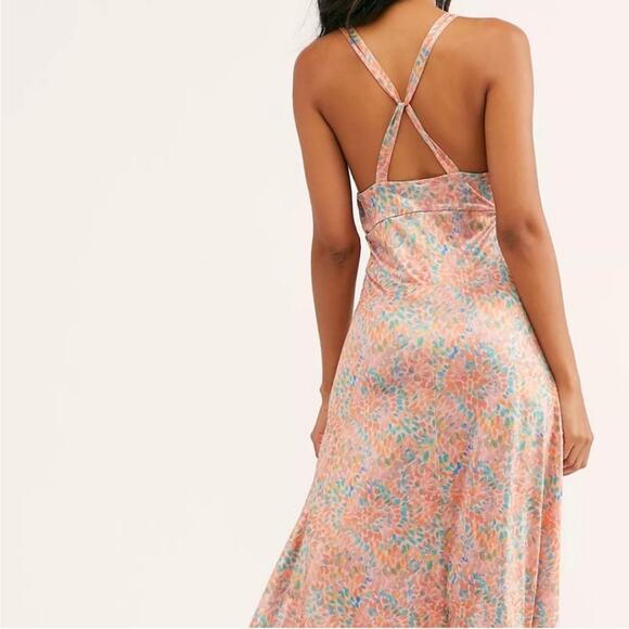 Free People Nowhere To Be Silky Retro XS Dress - Picture 2 of 12